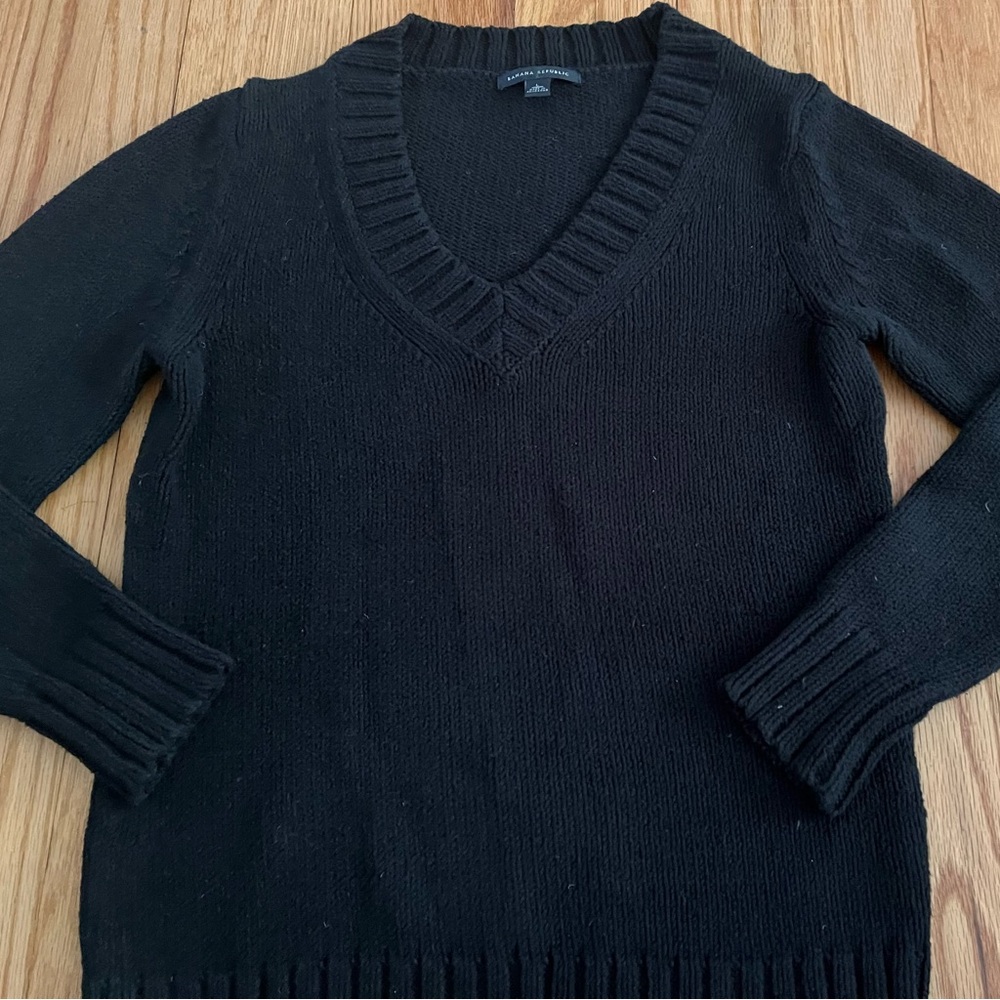 BANANA REPUBLIC chunky knit black cable sweater,L